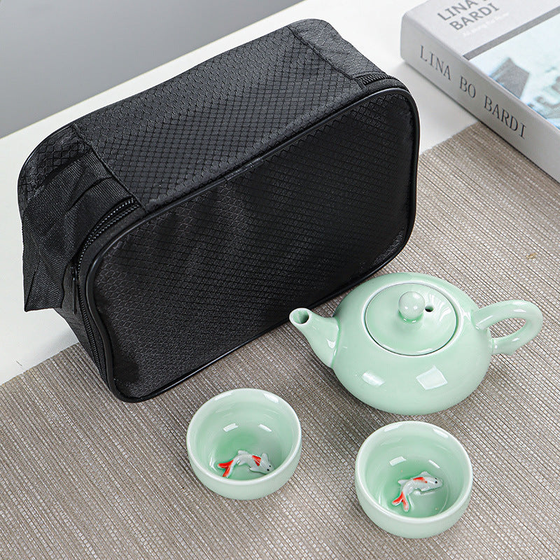 Celadon Small Fish Tea Set