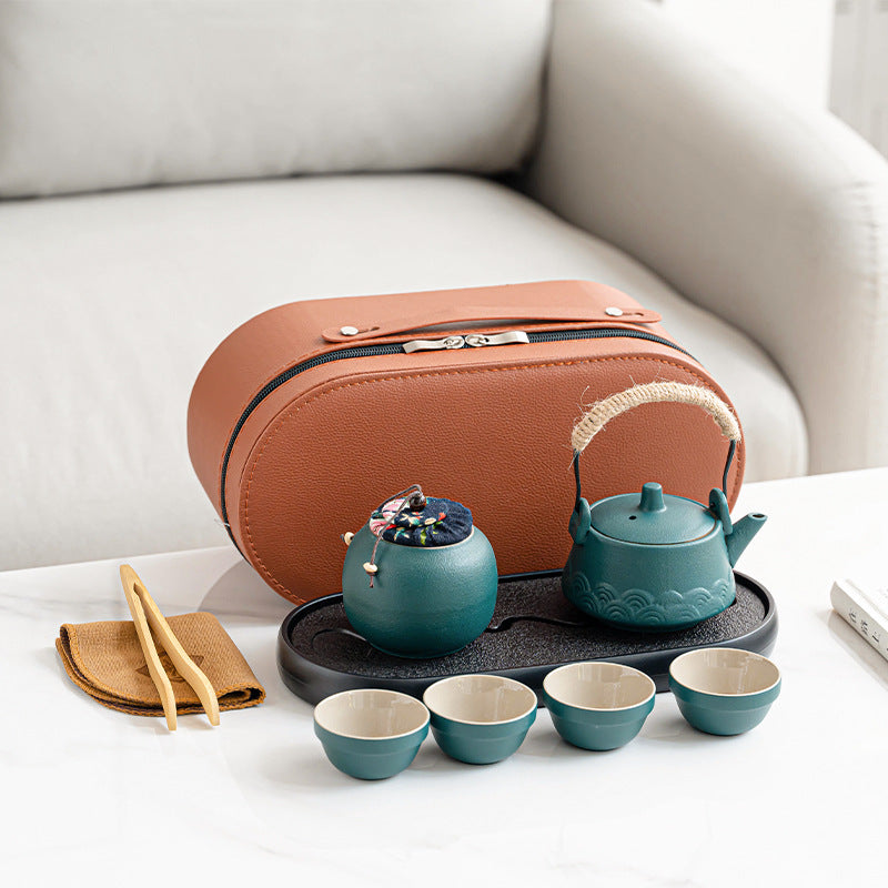 Teapot Traveling Tea Set Tea Canister Tea Tray Complete Set