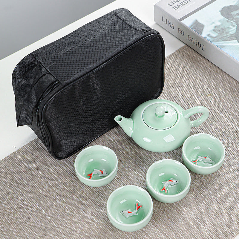 Celadon Small Fish Tea Set