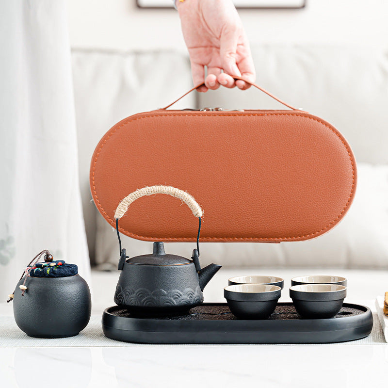 Teapot Traveling Tea Set Tea Canister Tea Tray Complete Set