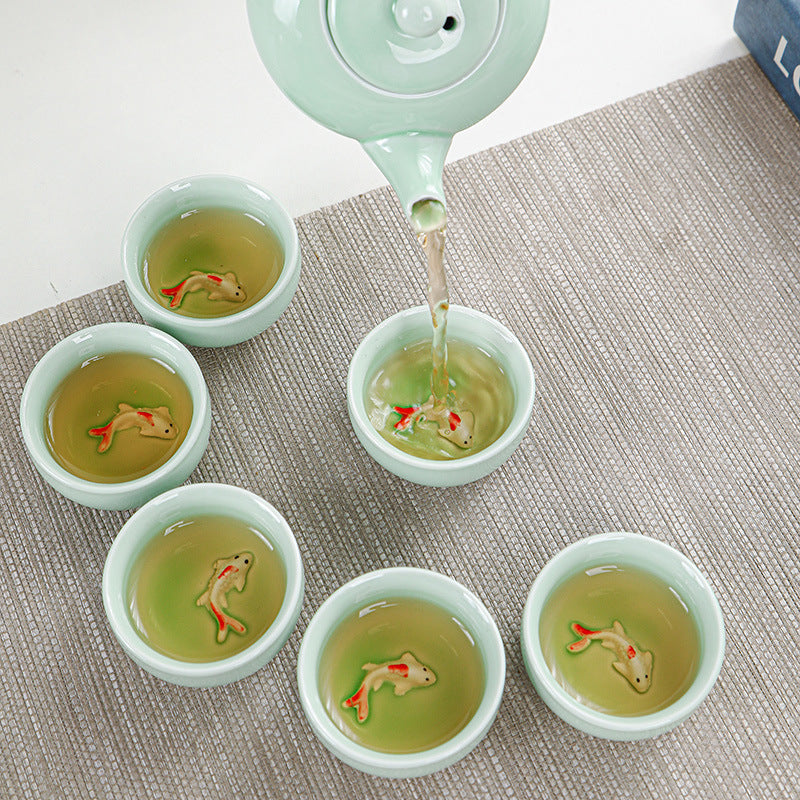 Celadon Small Fish Tea Set